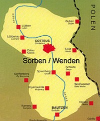 Das Gebiet der Sorben und Wenden
